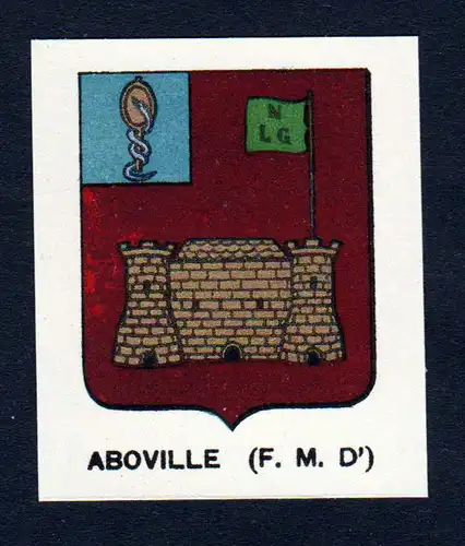 Aboville - Aboville Wappen Adel coat of arms heraldry Lithographie  blason