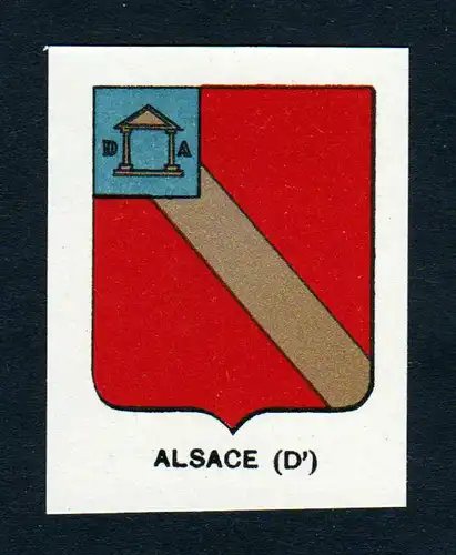 Alsace - Alsace Wappen Adel coat of arms heraldry Lithographie  blason
