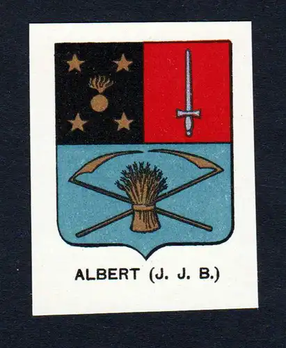 Albert - Albert Wappen Adel coat of arms heraldry Lithographie  blason