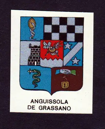 Anguissola de Grassano - Anguissola Grassano Wappen Adel coat of arms heraldry Lithographie  blason
