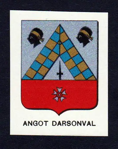 Angot Darsonval - Angot-Darsonval Wappen Adel coat of arms heraldry Lithographie  blason