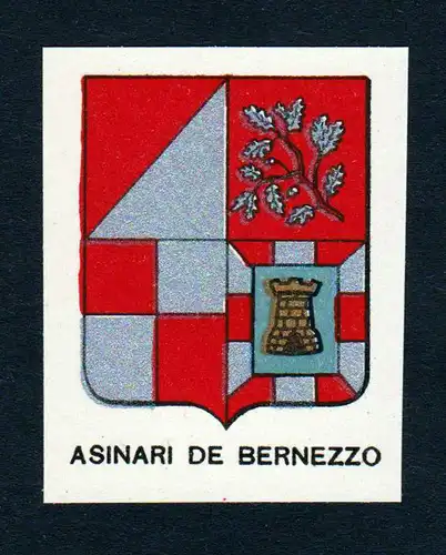 Asinari de Bernezzo - Asinari di Bernezzo Wappen Adel coat of arms heraldry Lithographie  blason