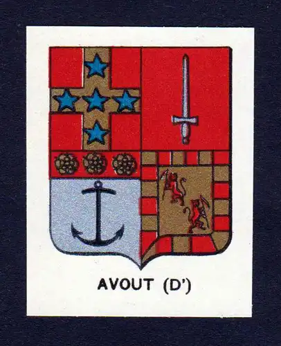 Avout - Avout Wappen Adel coat of arms heraldry Lithographie  blason