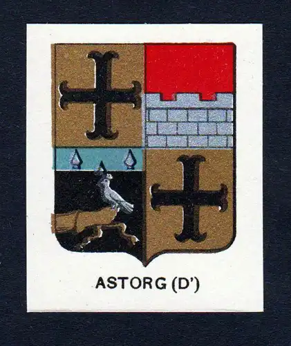 Astorg - Astorg Wappen Adel coat of arms heraldry Lithographie  blason