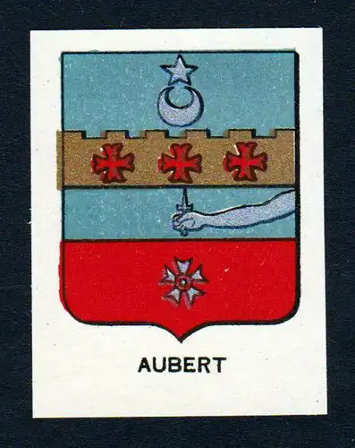 Aubert - Aubert Wappen Adel coat of arms heraldry Lithographie  blason