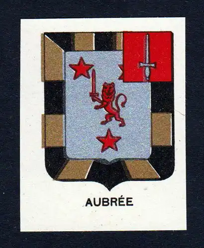 Aubree - Aubree Wappen Adel coat of arms heraldry Lithographie  blason