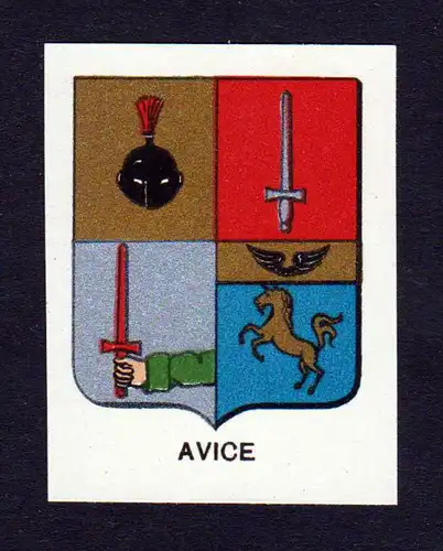 Avice - Avice Wappen Adel coat of arms heraldry Lithographie  blason
