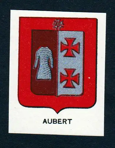 Aubert - Aubert Wappen Adel coat of arms heraldry Lithographie  blason