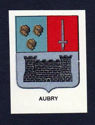 Aubry - Aubry Wappen Adel coat of arms heraldry Lithographie  blason