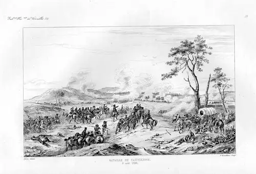Bataille de Castiglione 5 aout 1796  - battaglia Castiglione delle Stiviere Ansicht estampe