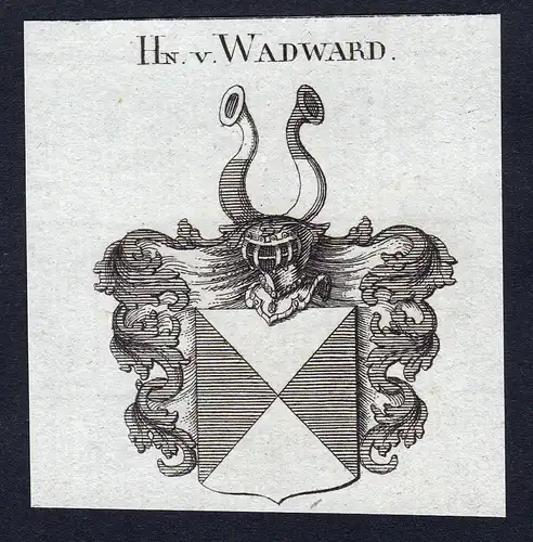 Hn. v. Wadward - Wadward Wappen Adel coat of arms Kupferstich  heraldry Heraldik