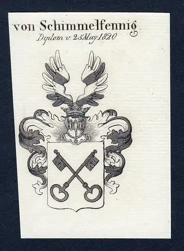 Von Schimmelfennig - Schimmelfennig Wappen Adel coat of arms Kupferstich  heraldry Heraldik