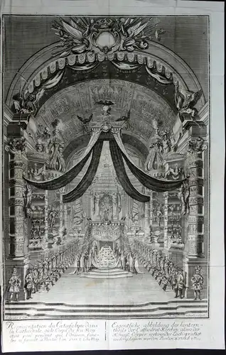 Eigentliche abbildung des hintern-theils der Cathedral-Kirchen alwo der Königl. Cörper wehrender Leich-predi