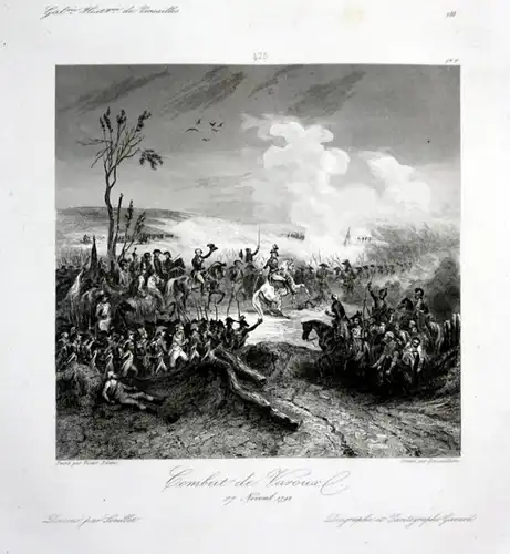 Combat de Varoux 27 Novemb 1792 - Varoux bataille battle Ansicht vue estampe