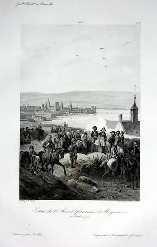 Entree de l'Armee francaise a Mayence 22. Octobre 1792 - Mainz Rhein Ansicht Armee Militaria Ansicht vue estam