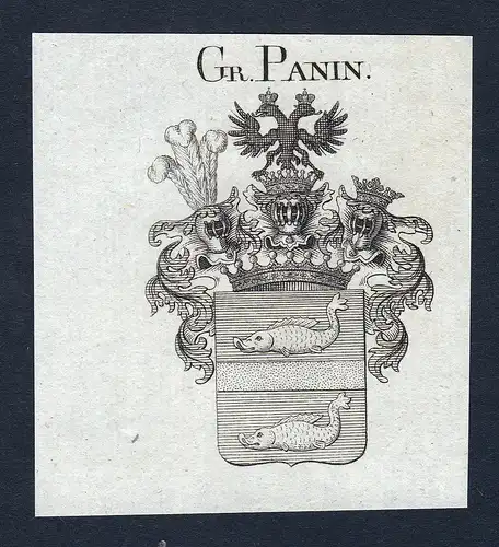 Gr. Panin - Panin Wappen Adel coat of arms Kupferstich  heraldry Heraldik