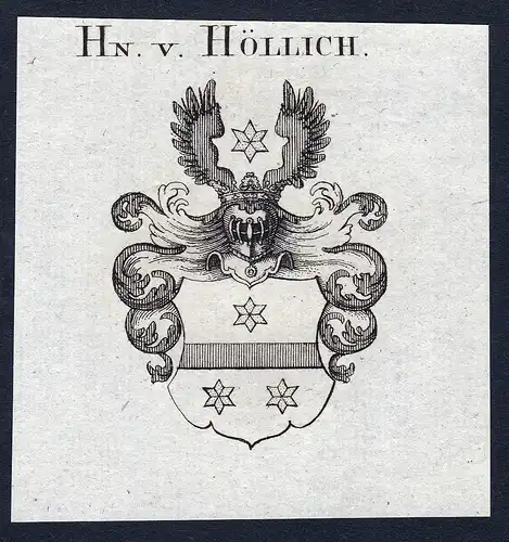 Hn. v. Höllich - Höllich Hoellich Hölich Hoelich Wappen Adel coat of arms Kupferstich  heraldry Heraldik