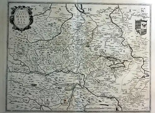 Comitatus Mansfeldia - Mansfeld Aschersleben Walkenried Karte map Kupferstich