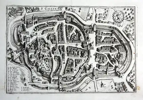 S. Gallen - St. Gallen Schweiz   Karte map Plan