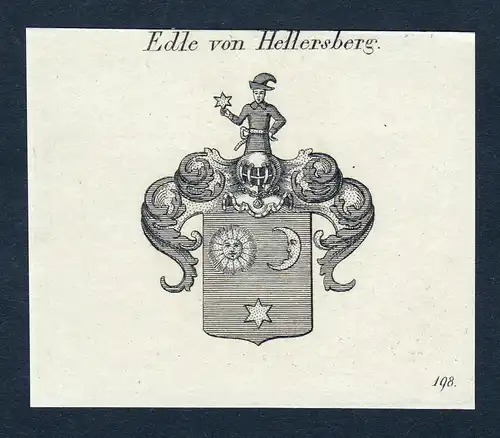 Edle von Hellersberg - Hellersberg Wappen Adel coat of arms Kupferstich  heraldry Heraldik