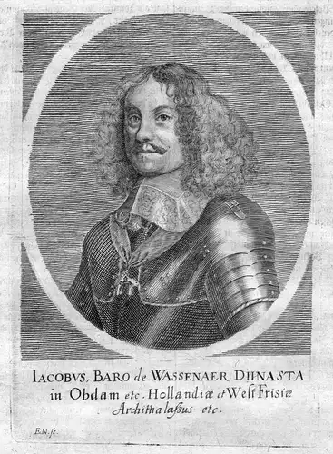 Iacobus Baro de Wassenaer - Jacob van Wassenaer Obdam Portrait Kupferstich  gravure