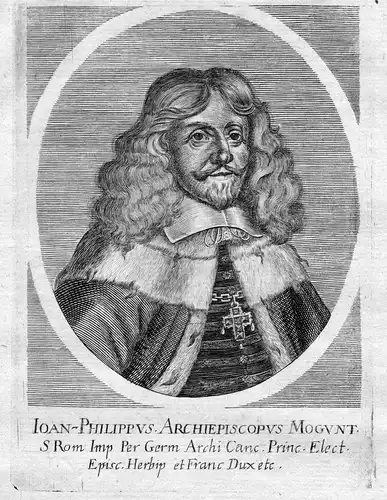 Ioan-Philippus - Johann Philipp von Schönborn Mainz Portrait Kupferstich