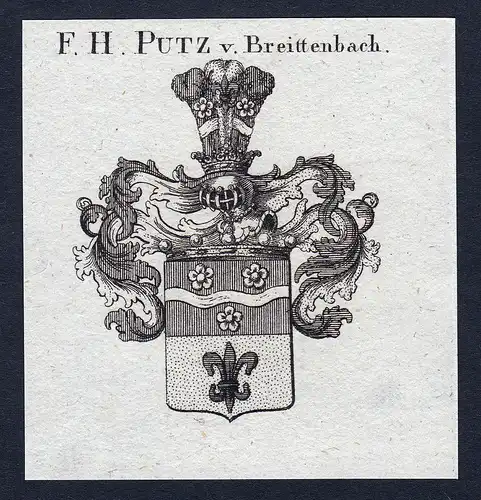 F.H. Putz v. Breittenbach - Breittenbach Breitenbach Wappen Adel coat of arms Kupferstich  heraldry Heraldik