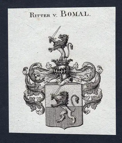 Ritter v. Bomal - Bomal Wappen Adel coat of arms Kupferstich  heraldry Heraldik