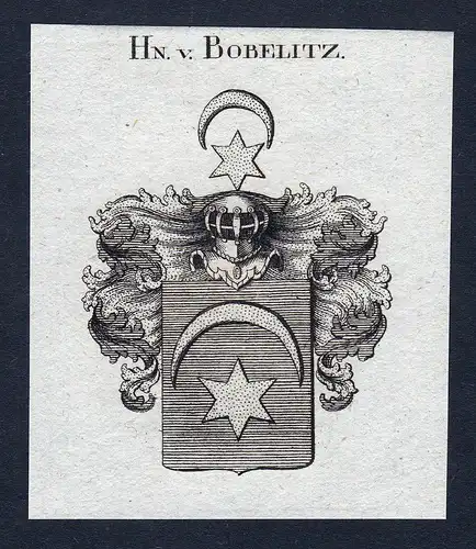 Hn. v. Bobelitz - Bobelitz Wappen Adel coat of arms heraldry Heraldik