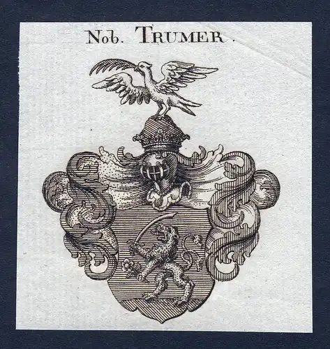 - Trumer Wappen Adel coat of arms Kupferstich heraldry Heraldik engraving