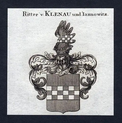 Ritter v. Klenau und Iannowitz - Klenau Janowitz Jannowitz Wappen Adel coat of arms Kupferstich  heraldry Hera