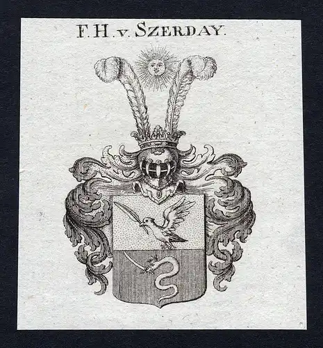 F.H. v. Szerday - Szerday Wappen Adel coat of arms heraldry Heraldik
