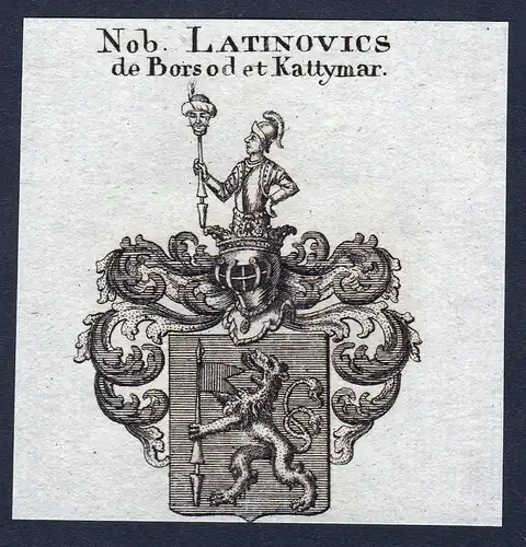 Nob. Latinovics de Borsod et Kattymar - Latinovics de Borsod et Kattymar Wappen Adel coat of arms Kupferstich