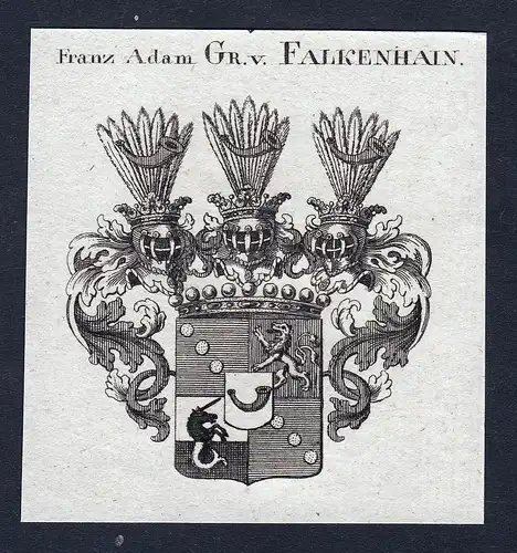 Franz Adam Gr. v. Falkenhain - Franz Adam Falkenhain Frankenhayn Wappen Adel coat of arms heraldry Heraldik