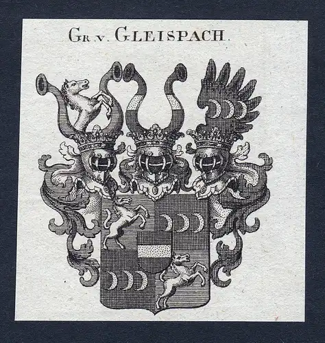 Gr. v. Gleispach - Gleispach Gleisbach Wappen Adel coat of arms heraldry Heraldik
