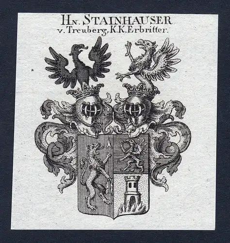 Hn. Stainhauser v. Treuberg, K. K. Erbritter - Steinberger Stainhauser Treuberg Wappen Adel coat of arms heral