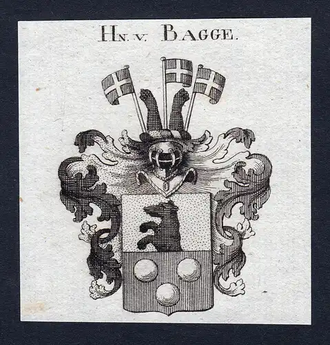Hn. v. Bagge - Bagge Wappen Adel coat of arms heraldry Heraldik