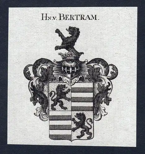 Hn. v. Bertram - Bertram Wappen Adel coat of arms heraldry Heraldik