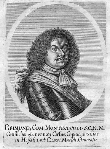 Reimund com. Montecuculi - Raimondo Montecuccoli acquaforte Portrait Kupferstich