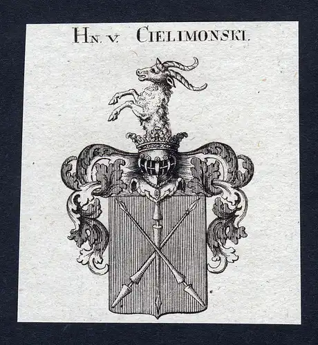 Hn. v. Cielimonski - Cielimonski Wappen Adel coat of arms heraldry Heraldik