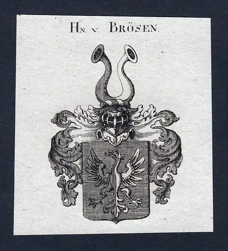 Hn. v. Brösen - Brösen Sachsen Wappen Adel coat of arms heraldry Heraldik