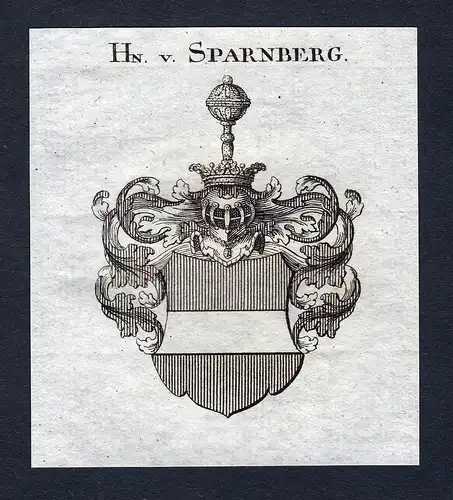 Hn. v. Sparnberg - Sparnberg Wappen Adel coat of arms Kupferstich  heraldry Heraldik