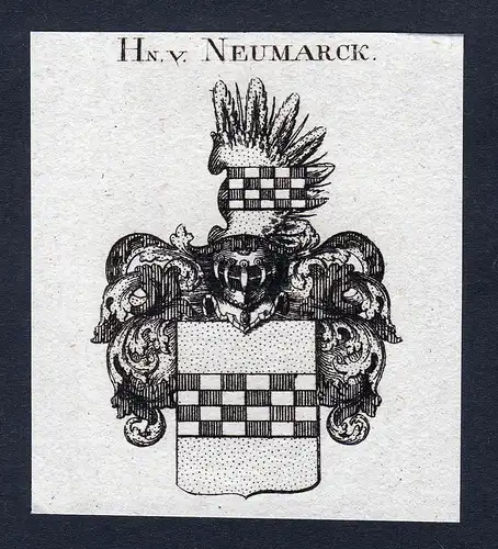 Hn. v. Neumarck - Neumarck Neumark Wappen Adel coat of arms Kupferstich heraldry Heraldik engraving