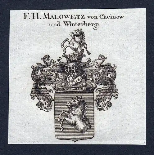 F.H. Malowetz von Cheinow und Winterberg - Malowetz von Chejnov und Winterberg Wappen Adel coat of arms Kupfer