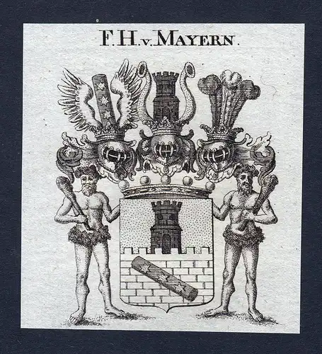 F.H. v. Mayern - Mayern Wappen Adel coat of arms Kupferstich  heraldry Heraldik