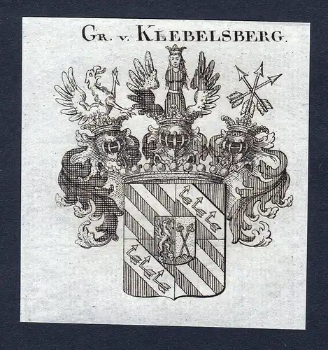 Gr. v. Klebelsberg - Klebelsberg Kleblsperg Wappen Adel coat of arms Kupferstich heraldry Heraldik engraving