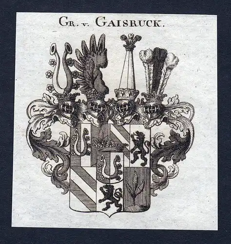 Gr. v. Gaisruck - Gaisruck Wappen Adel coat of arms Kupferstich  heraldry Heraldik