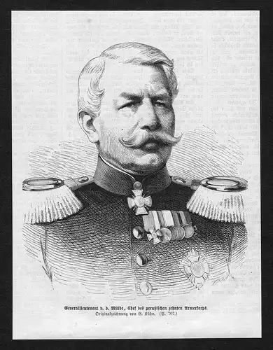 Generallieutenant v. d. Mülbe, Chef des preußischen zehnten Armeekorps.