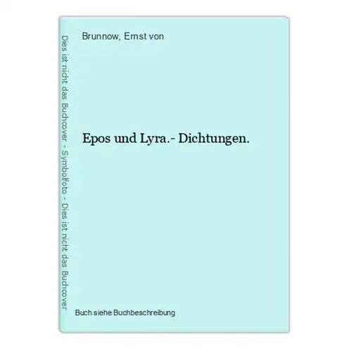 Epos und Lyra.- Dichtungen.