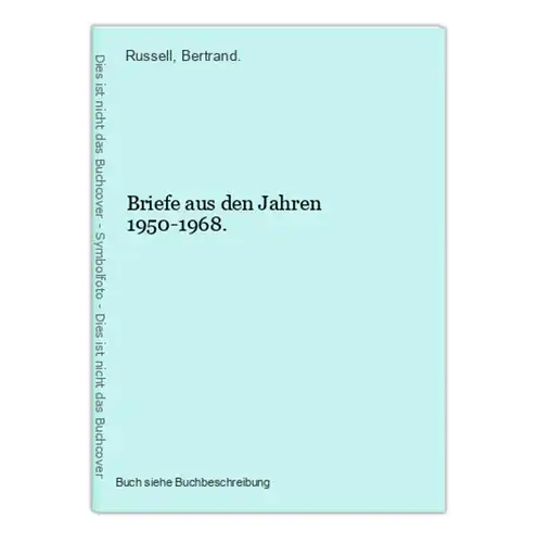 Briefe aus den Jahren 1950-1968.